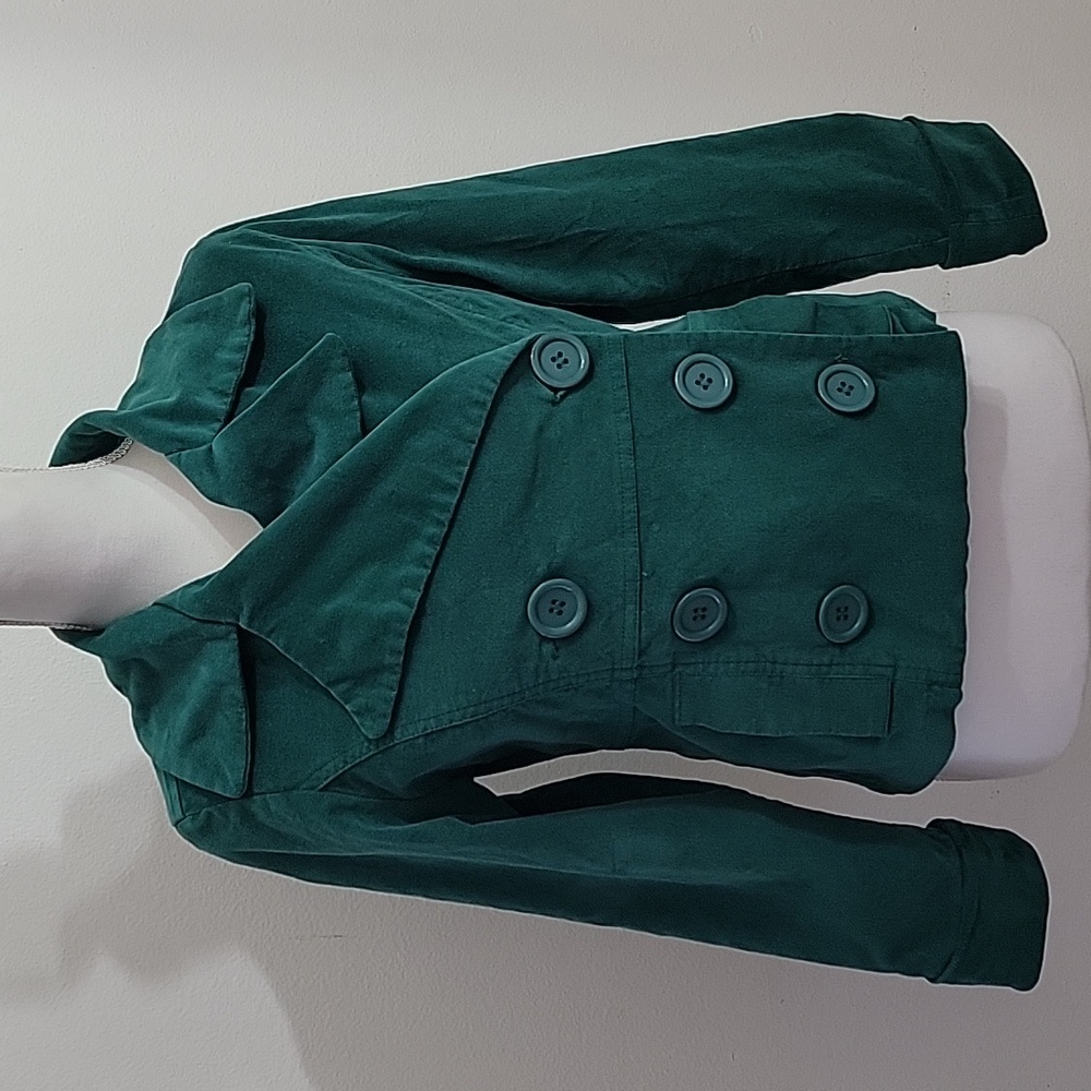 Paris Blues Womens Green Velvety Coat Size Medium